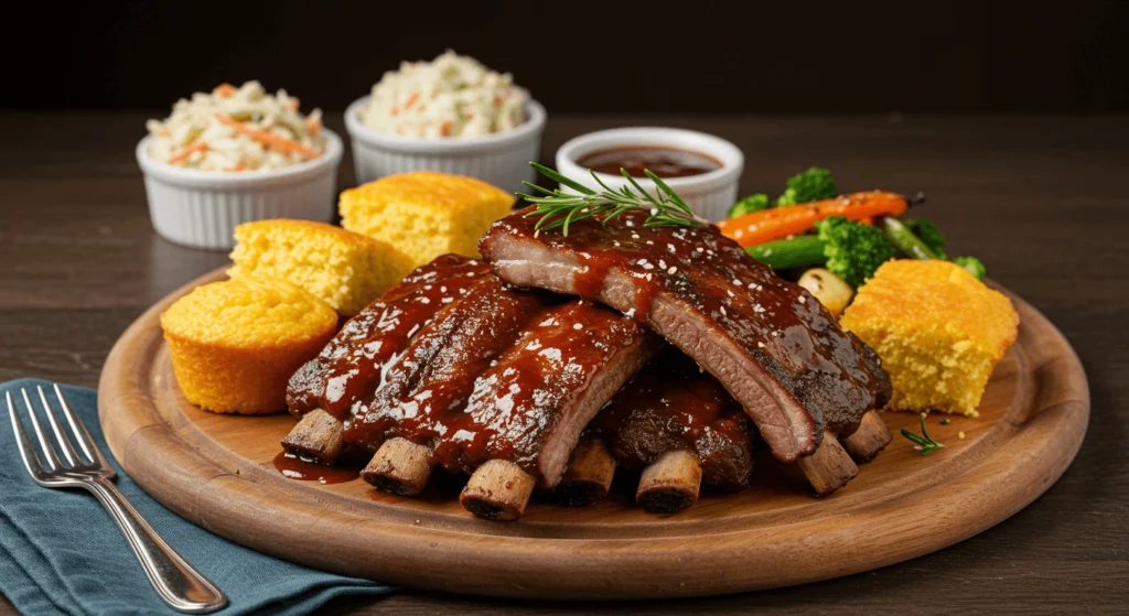 Plated Beef Back Ribs Meal with Sides