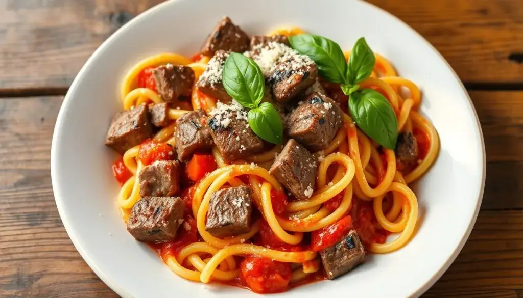 beef steak pasta