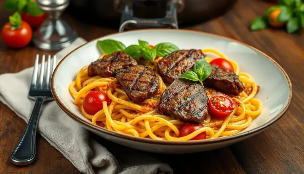 beef steak pasta recipe