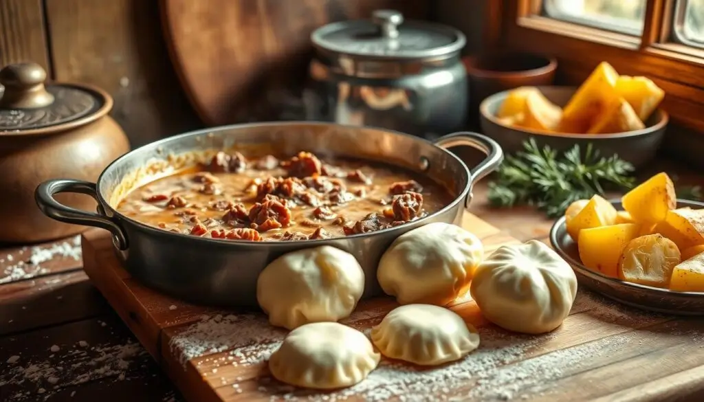 chipped beef flour dumplings and potatoes recipe