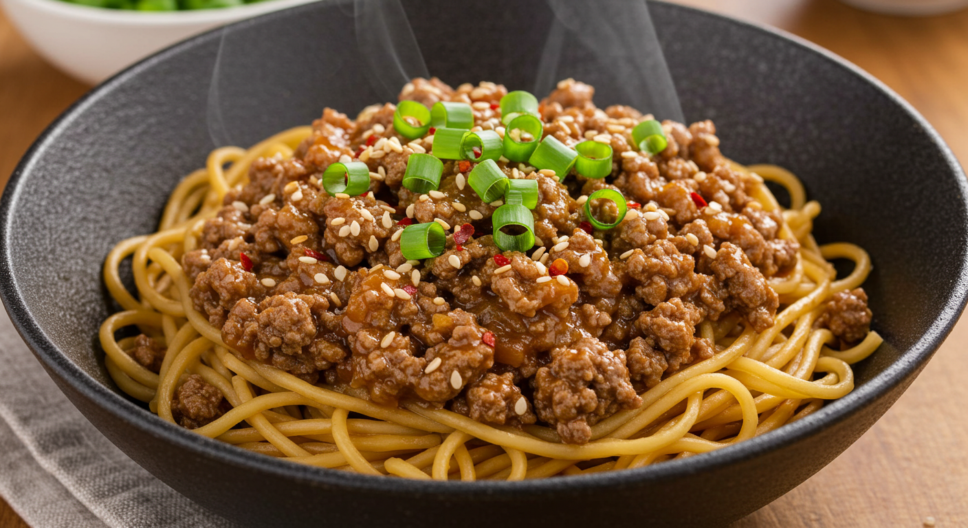 mongolian ground beef noodles