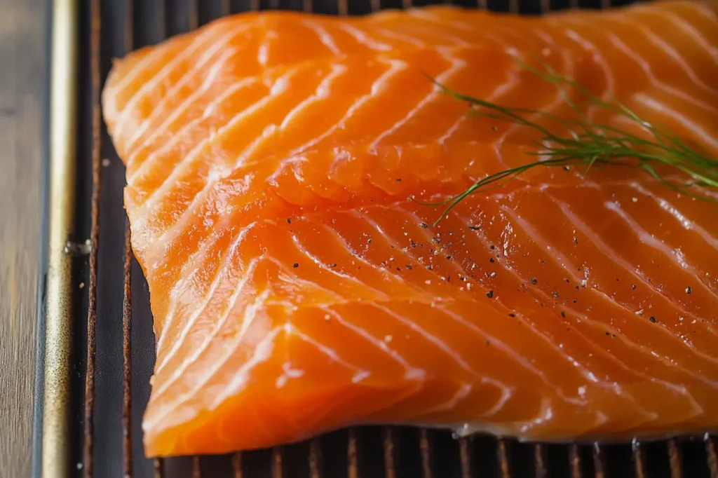 Preparing cold smoked salmon